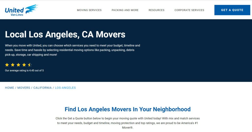 location page example for moving companies
